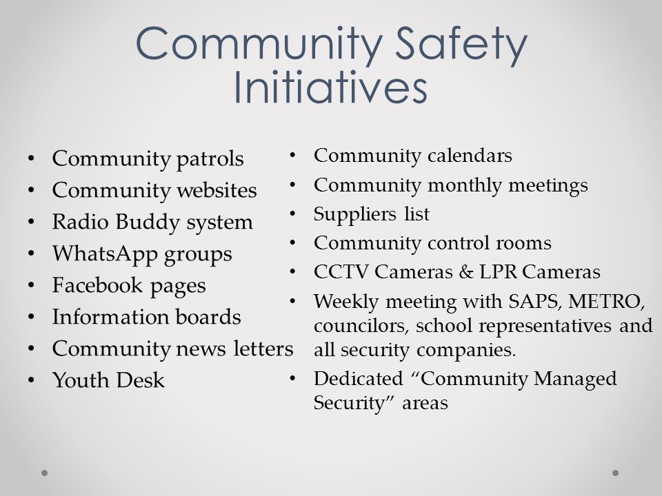 Working towards a Safe, Friendly and Involved Community Safety Plan :  Garsfontein Police Precinct. - ppt download
